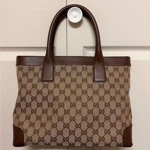 Preloved Authentic Vintage Gucci Canvas and Leather Handbag